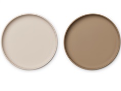 Liewood sandy/oat silicone plate Brandon (2-pack)